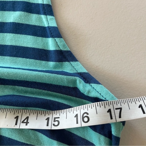 LOGO Sharkbite Hem Striped Tank Top size small blue and turquoise - Picture 3 of 9
